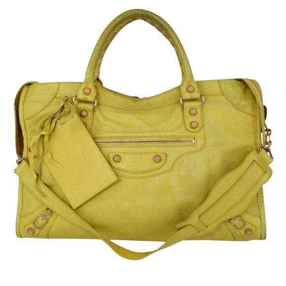 Balenciaga City Handbag with Mirror Yellow - Picture 1 of 10
